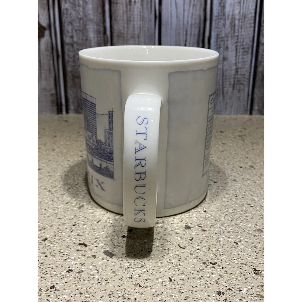 Starbucks PHOENIX Valley Of The Sun Mug Architectural Series Blue 2007 18oz.
